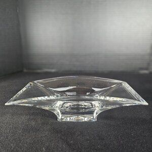 Glass Planar Crystal Rectangular Bowl by Nambe Fan Shaped Fan Shaped Lip